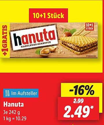 Hanuta Haselnuss-Schnitten 10+1 Stück