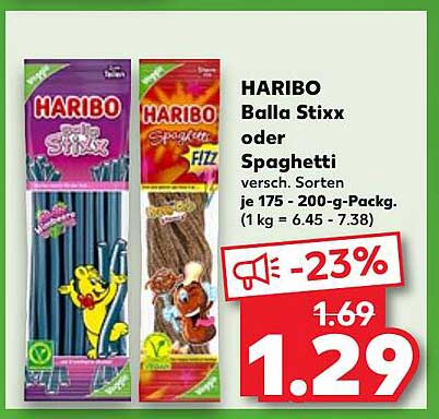 HARIBO Balla Stixx oder Spaghetti 175 - 200-g-Pack.