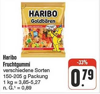 Haribo Goldbären Fruchtgummi 150-205 g Packung – Jetzt nur 0,79 €!