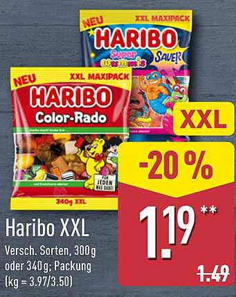Haribo XXL - Verschiedene Sorten, 340g