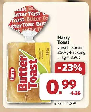 Harry Toast 250 g – Verschiedene Sorten