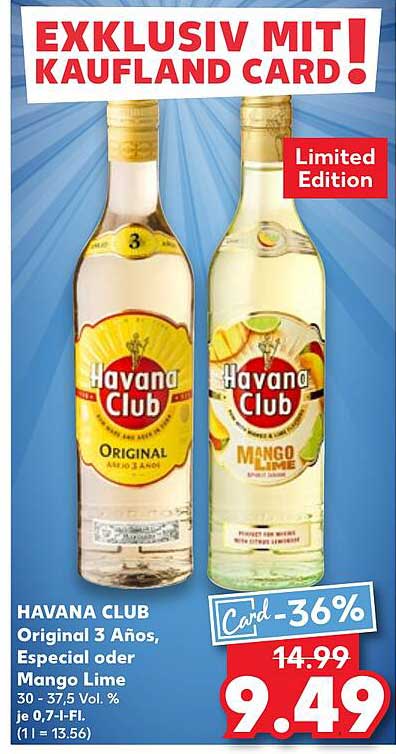 HAVANA CLUB Original 3 Años, Especial oder Mango Lime – Limited Edition
