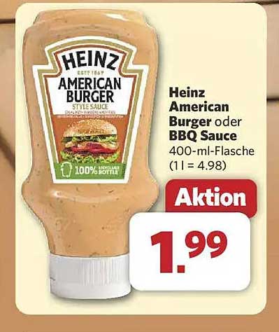 Heinz American Burger oder BBQ Sauce 400-ml-Flasche