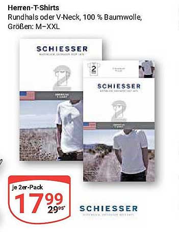 Herren-T-Shirts im 2er-Pack von Schiesser