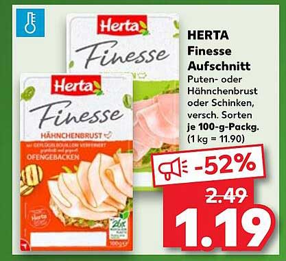 HERTA Finesse Aufschnitt - Puten- oder Hähnchenbrust, verschiedene Sorten