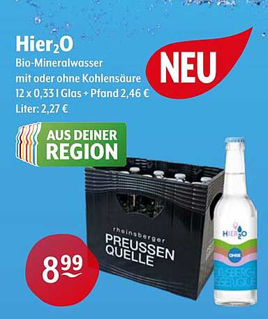 Hier2O Bio-Mineralwasser 12 x 0,33 l