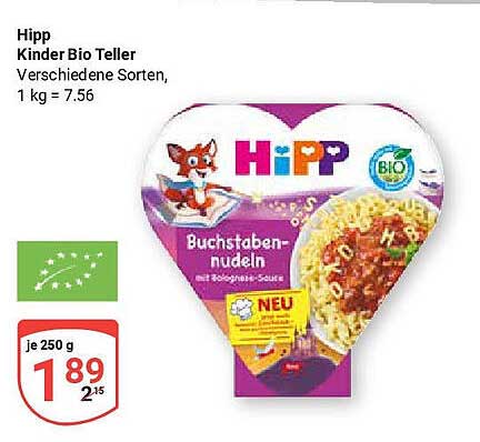 Hipp Kinder Bio Teller Buchstabennudeln