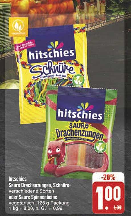 hitschnies Saure Drachenzungen und Schnüre - verschiedene Sorten
