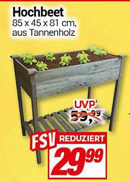 Hochbeet aus Tannenholz 85 x 45 x 81 cm