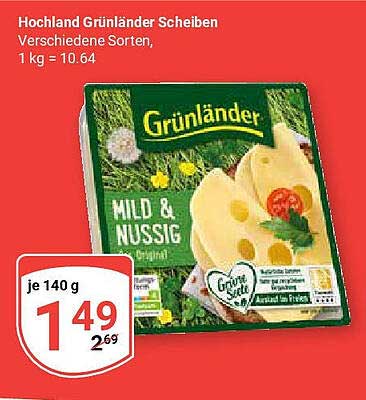 Hochland Grünländer Scheiben - Verschiedene Sorten