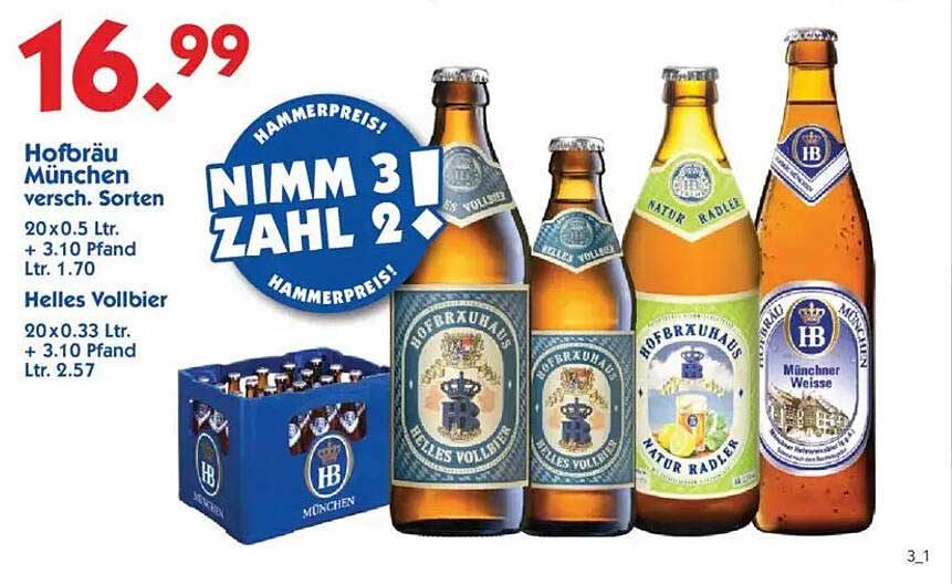 Hofbräu München Auswahl – 20 x 0,5 L oder 20 x 0,33 L