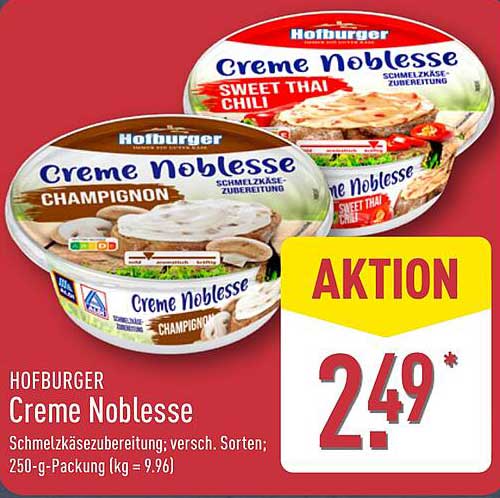 Hofburger Creme Noblesse - Schmelzkäsezubereitung, 250-g-Packung