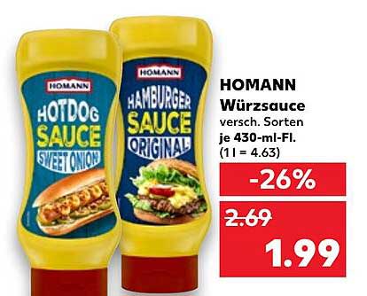 HOMANN Würzsauce verschiedene Sorten 430 ml