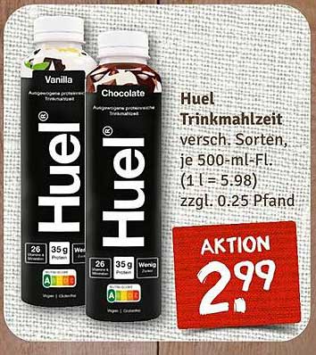 Huel Trinkmahlzeit - verschiedene Sorten, je 500 ml