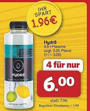 Hydr8 0,5-l-Flasche Zitrone-Limette