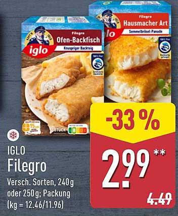 IGLO Filegro – Ofen-Backfisch und Hausmacher Art