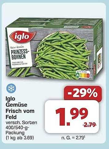 Iglo Gemüse Frisch vom Feld Prinzess-Bohnen 400/540-g-Packung