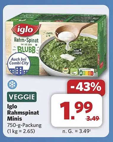 Iglo Rahmspinat Minis 750-g-Packung