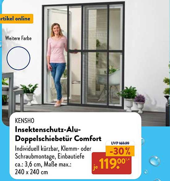 Insektenschutz-Alu-Doppelschiebetür Comfort