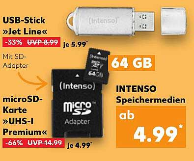 INTENSO Speicher Medien - USB-Stick & microSD-Karte