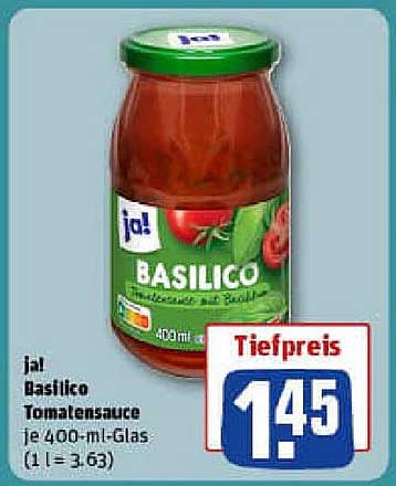 ja! Basilico Tomatensauce 400 ml