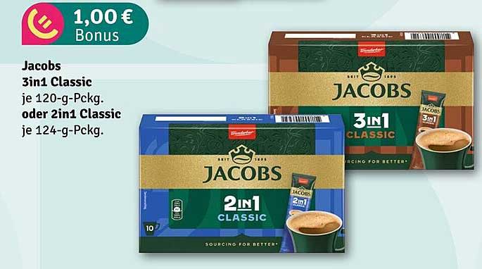 Jacobs 3in1 Classic oder 2in1 Classic – je 120-g-Pckg. oder 124-g-Pckg.