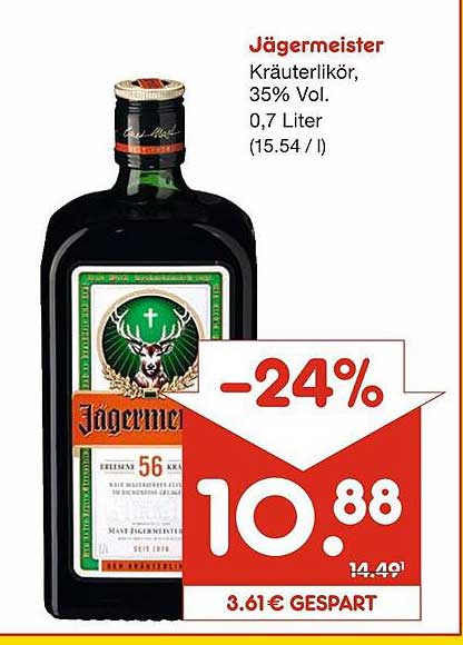 Jägermeister Kräuterlikör, 35% Vol., 0,7 Liter