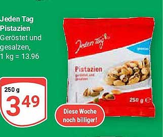 Jeden Tag Pistazien geröstet und gesalzen, 250 g