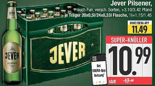 Jever Pilsener 20x0,5l Kasten