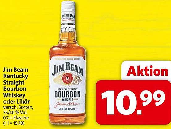 Jim Beam Kentucky Straight Bourbon Whiskey oder Likör