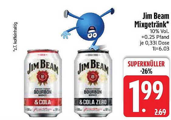 Jim Beam Mixgetränk - Bourbon & Cola + Cola Zero