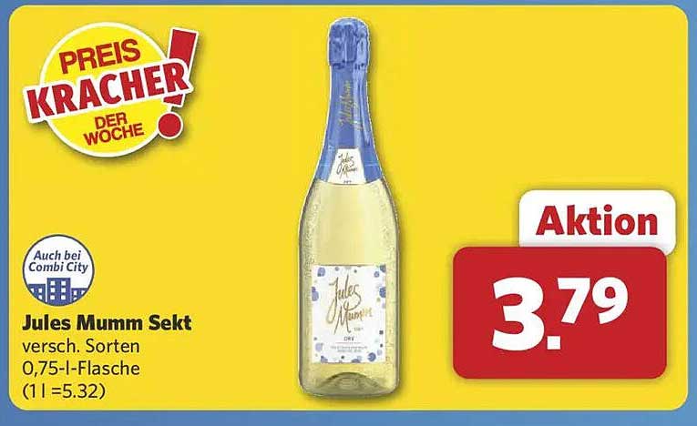 Jules Mumm Sekt - verschiedene Sorten für nur 3,79 €