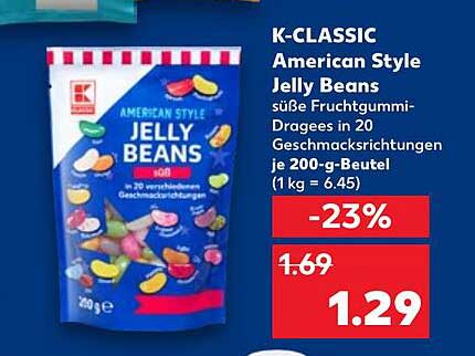 K-CLASSIC American Style Jelly Beans 200 g - Süße Fruchtgummi-Dragees