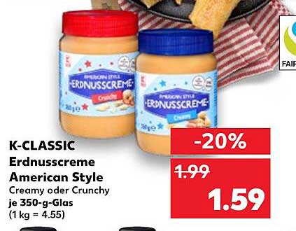K-CLASSIC Erdnusscreme American Style 350-g-Glas