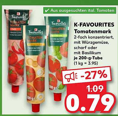 K-FAVOURITES Tomatenmark 200-g-Tube