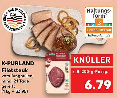 K-PURLAND Filetsteak vom Jungbullen, mind. 21 Tage gereift