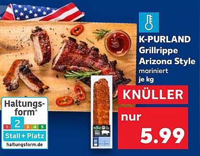 K-PURLAND Grillrippe Arizona Style mariniert je kg