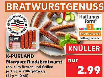 K-PURLAND Merguez Rindsbratwurst 280g