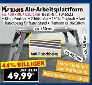 K-tools Alu-Arbeitsplattform - ideal für Heimwerker und Profis