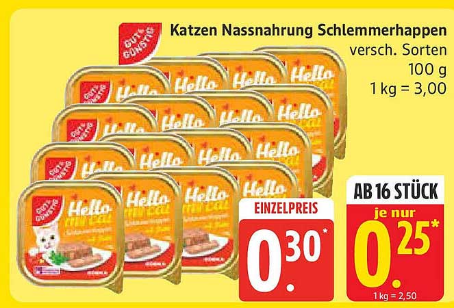 Katzen Nassnahrung Schlemmerhappen von Hello - Verschiedene Sorten