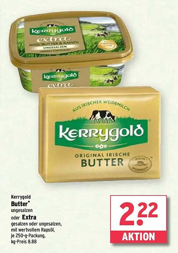 Kerrygold Butter ungesalzen oder Extra 250 g