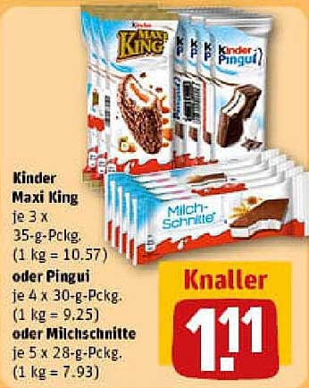 Kinder Maxi King, Pinguí oder Milch-Schnitte – Genießen Sie den perfekten Snack