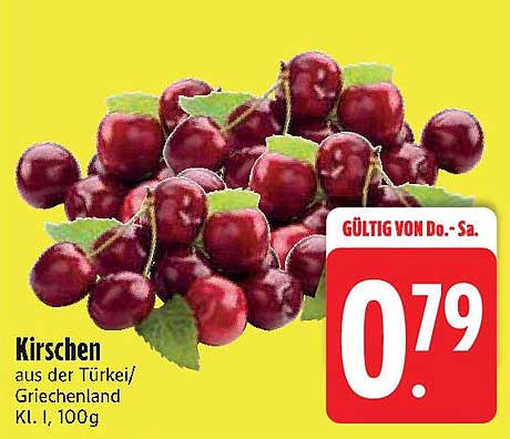 Kirschen aus der Türkei/Griechenland Kl. I, 100g