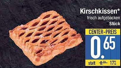 Kirschkissen frisch aufgebacken Stück