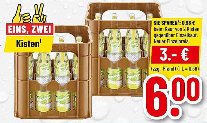 Kiste mit Erfrischungsgetränken zum Sparpreis
