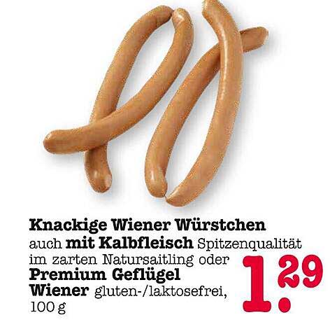 Knackige Wiener Würstchen auch mit Kalbfleisch
