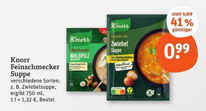 Knorr Feinschmecker Suppe - verschiedene Sorten, z. B. Zwiebelsuppe