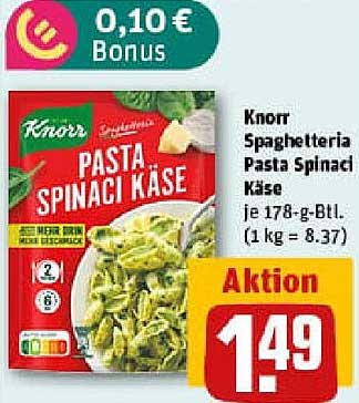 Knorr Spaghetteria Pasta Spinat Käse