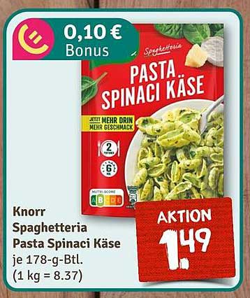 Knorr Spaghetteria Pasta Spinnaci Käse