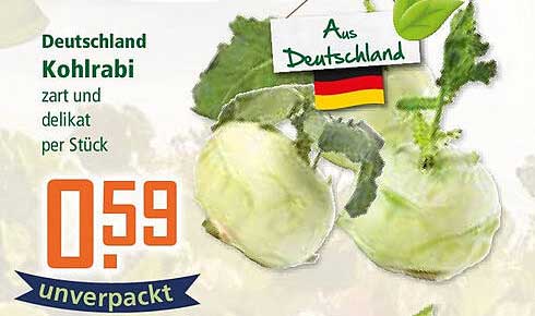 Kohlrabi aus Deutschland - zart und delikat per Stück